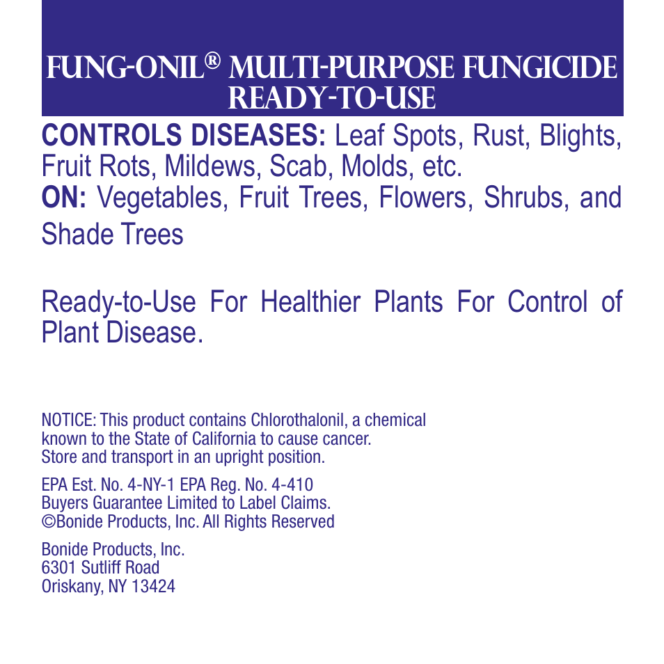 Bonide Fungonil RTU User Manual | 8 pages