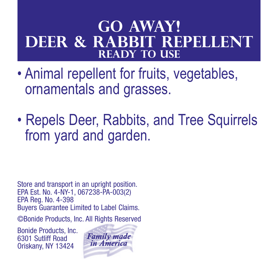 Bonide GO AWAY Deer and Rabbit Repellent RTU User Manual | 4 pages
