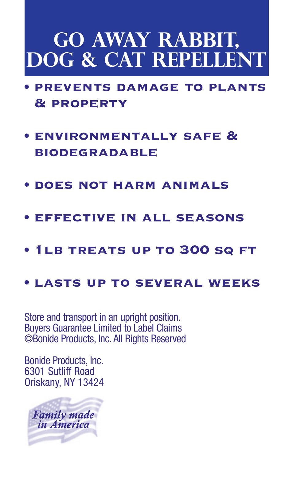 Bonide Go Away! Rabbit/Dog & Cat Repellent User Manual | 4 pages