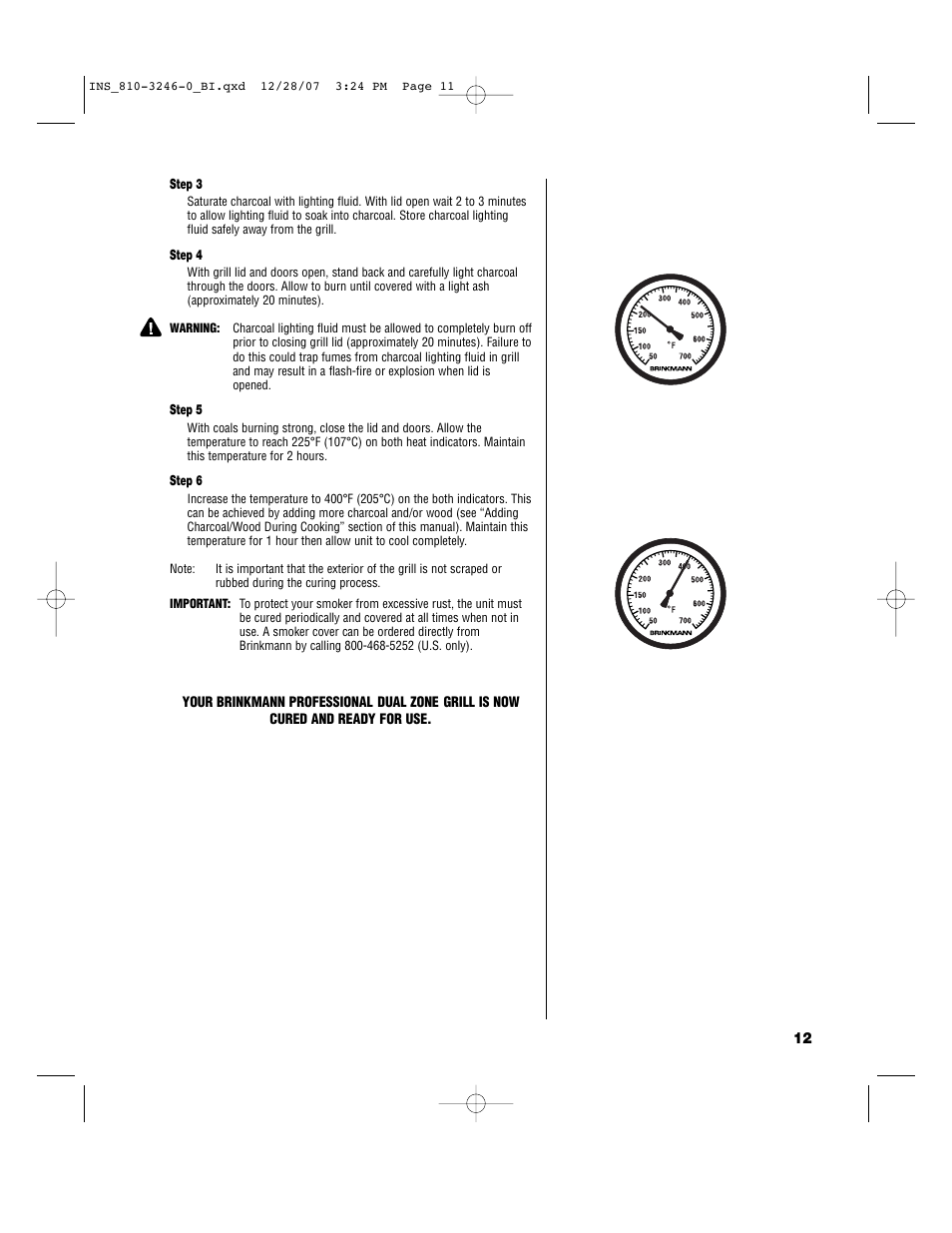 Brinkmann Dual Zone Charcoal Grill User Manual | Page 13 / 40