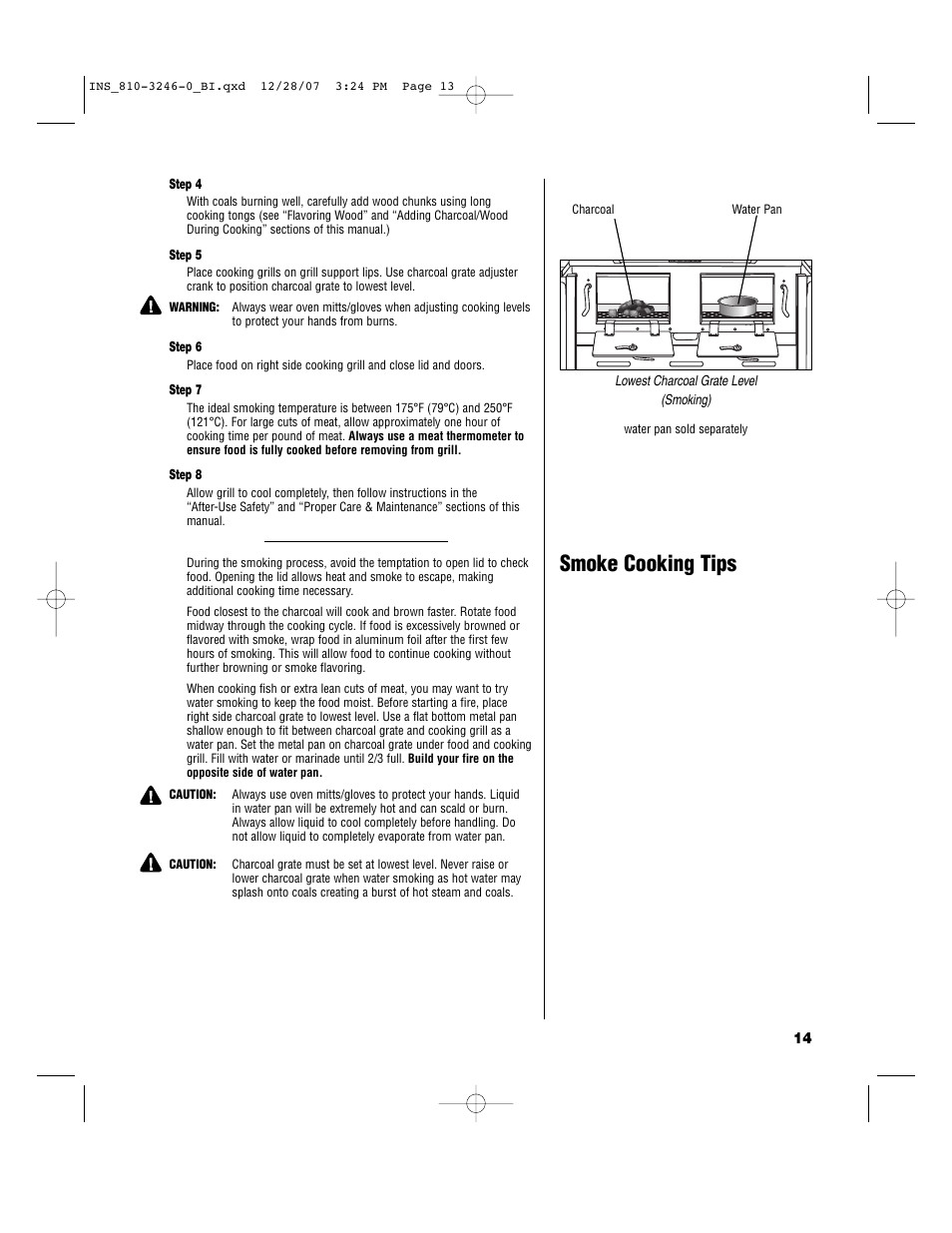 Smoke cooking tips | Brinkmann Dual Zone Charcoal Grill User Manual | Page 15 / 40