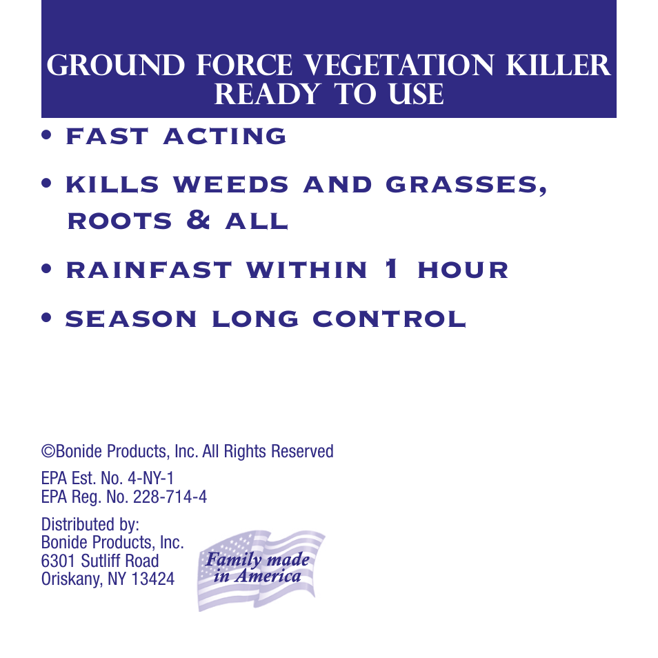 Bonide Ground Force Vegetation Killer RTU User Manual | 8 pages