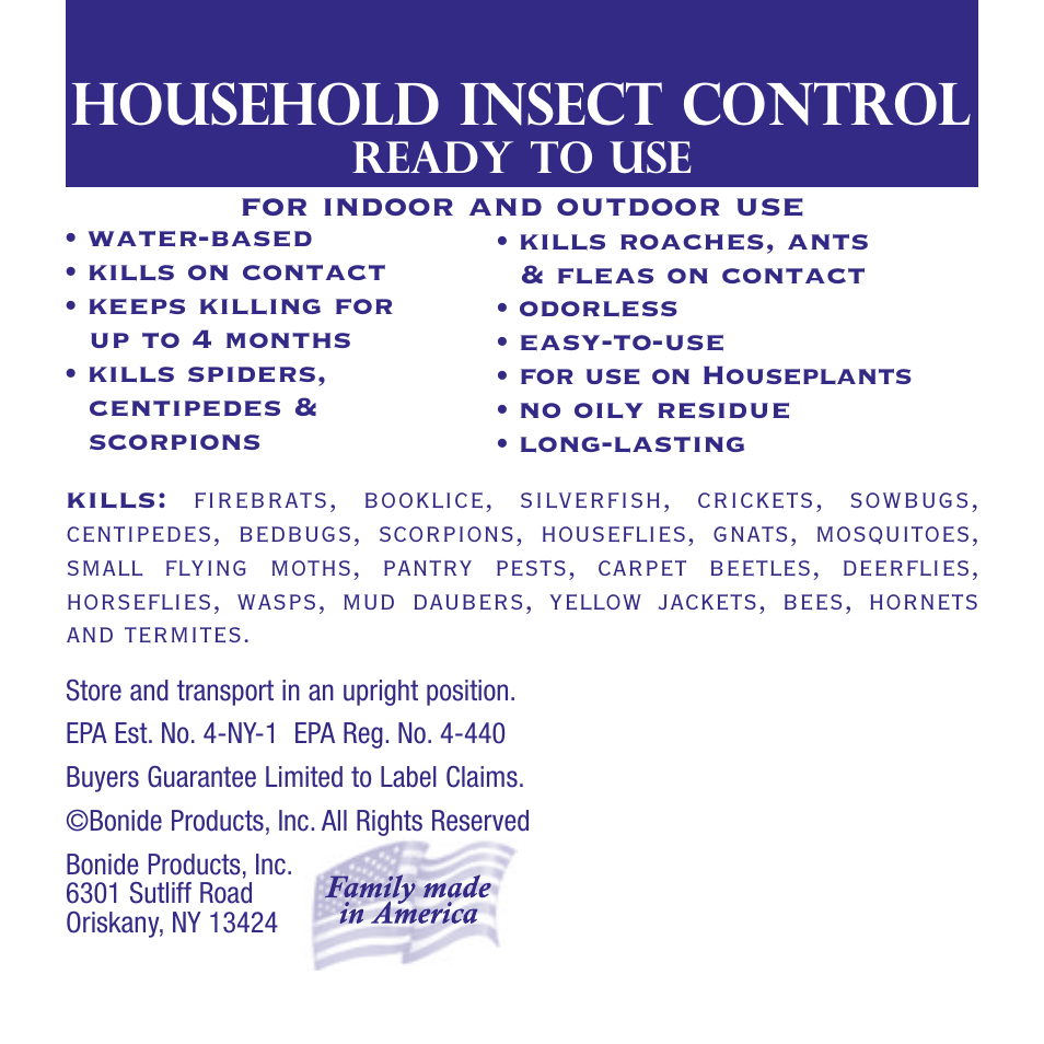 Bonide Household Insect Control RTU User Manual | 8 pages