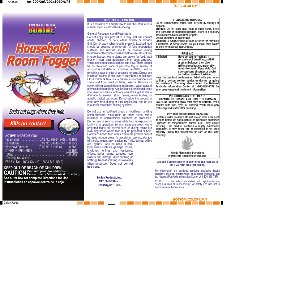 Bonide Household Room Fogger  User Manual | 2 pages