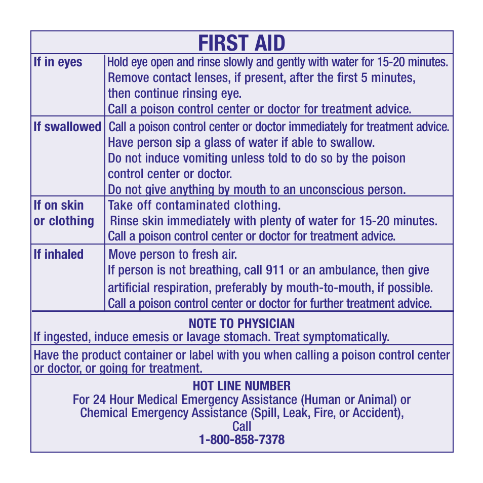 First aid | Bonide INFUSE RTS User Manual | Page 9 / 12