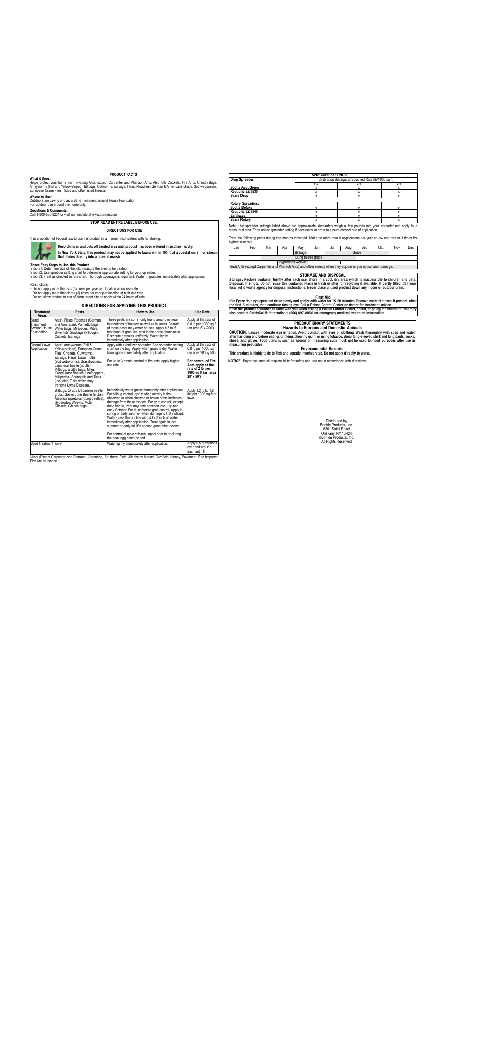 Bonide Insect & Grub Control User Manual | 1 page