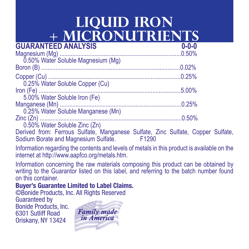 Bonide Iron Complex Concentrate User Manual | 4 pages