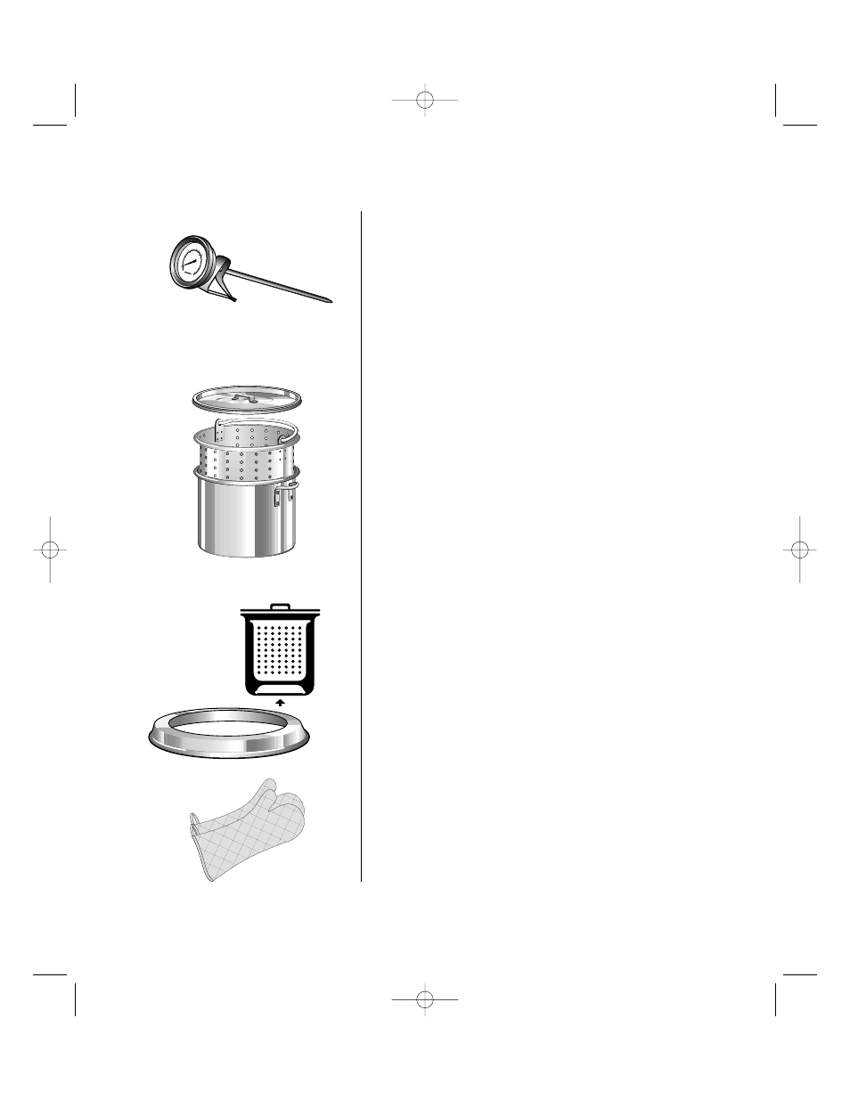 Accessories, Quilted mitts, Strainer basket support ring | Deep fry thermometer | Brinkmann 812-3325-7 User Manual | Page 10 / 12