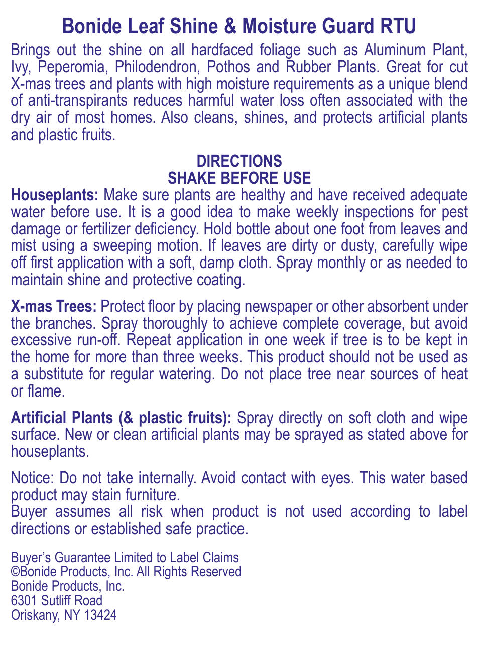 Bonide Leaf Shine User Manual | 1 page