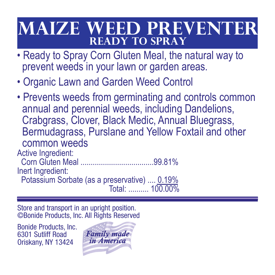 Bonide MAIZE Weed Preventer User Manual | 8 pages