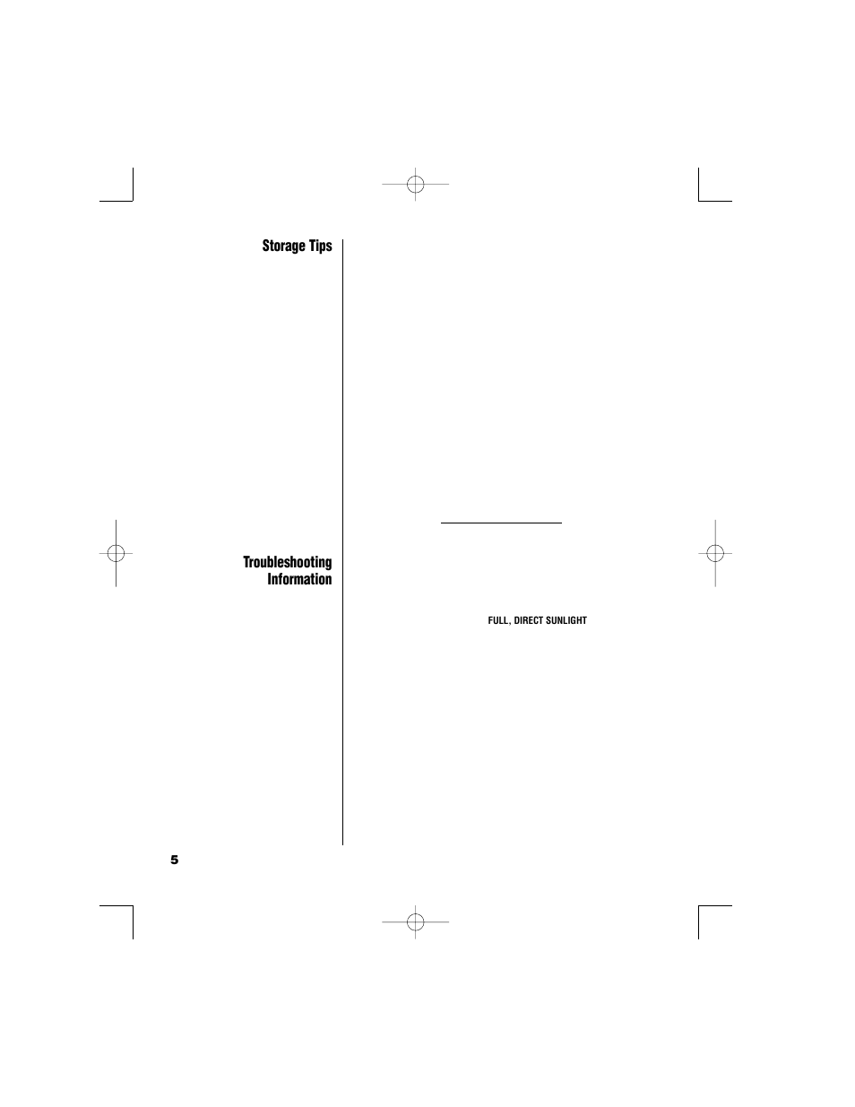 Storage tips, Troubleshooting information | Brinkmann Hanging Cypress Extra-Long Solar Powered Accent Lights 822-1526-2 User Manual | Page 6 / 8