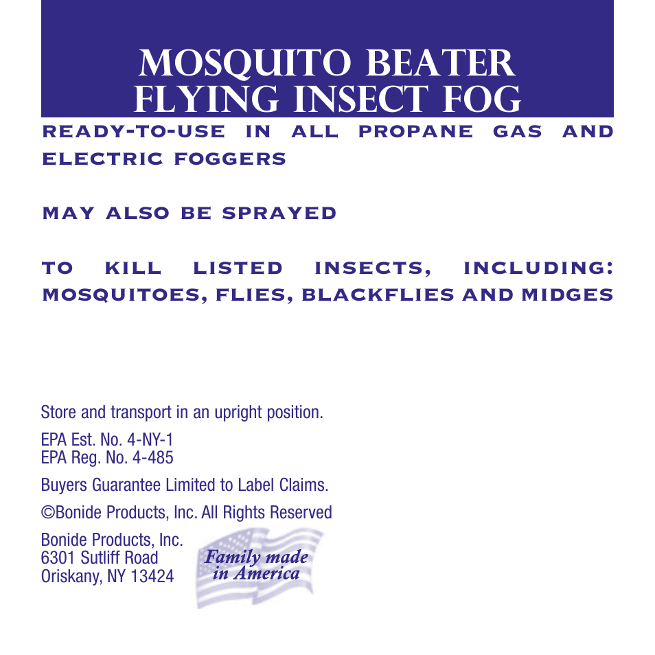 Bonide Mosquito Beater Flying Insect Fog  User Manual | 8 pages