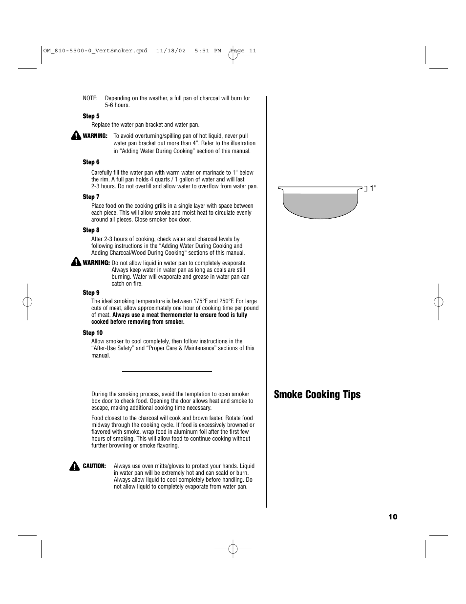 Smoke cooking tips | Brinkmann Vertical Smoker Charcoal/Wood Smoker Grill User Manual | Page 11 / 16