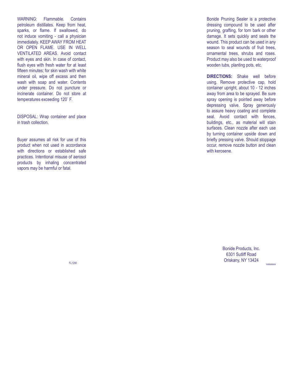 Bonide Pruning Sealer Aerosol User Manual | 1 page