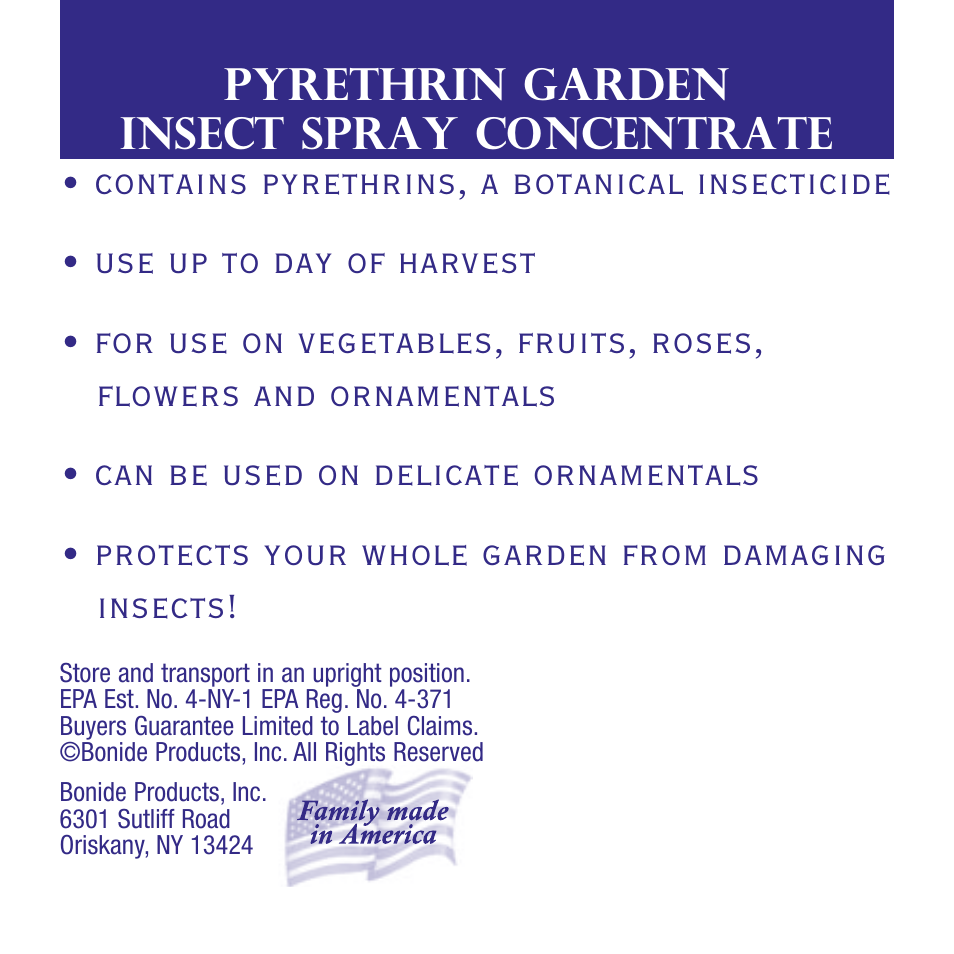 Bonide Pyrethrin Garden Insect Spray User Manual | 4 pages