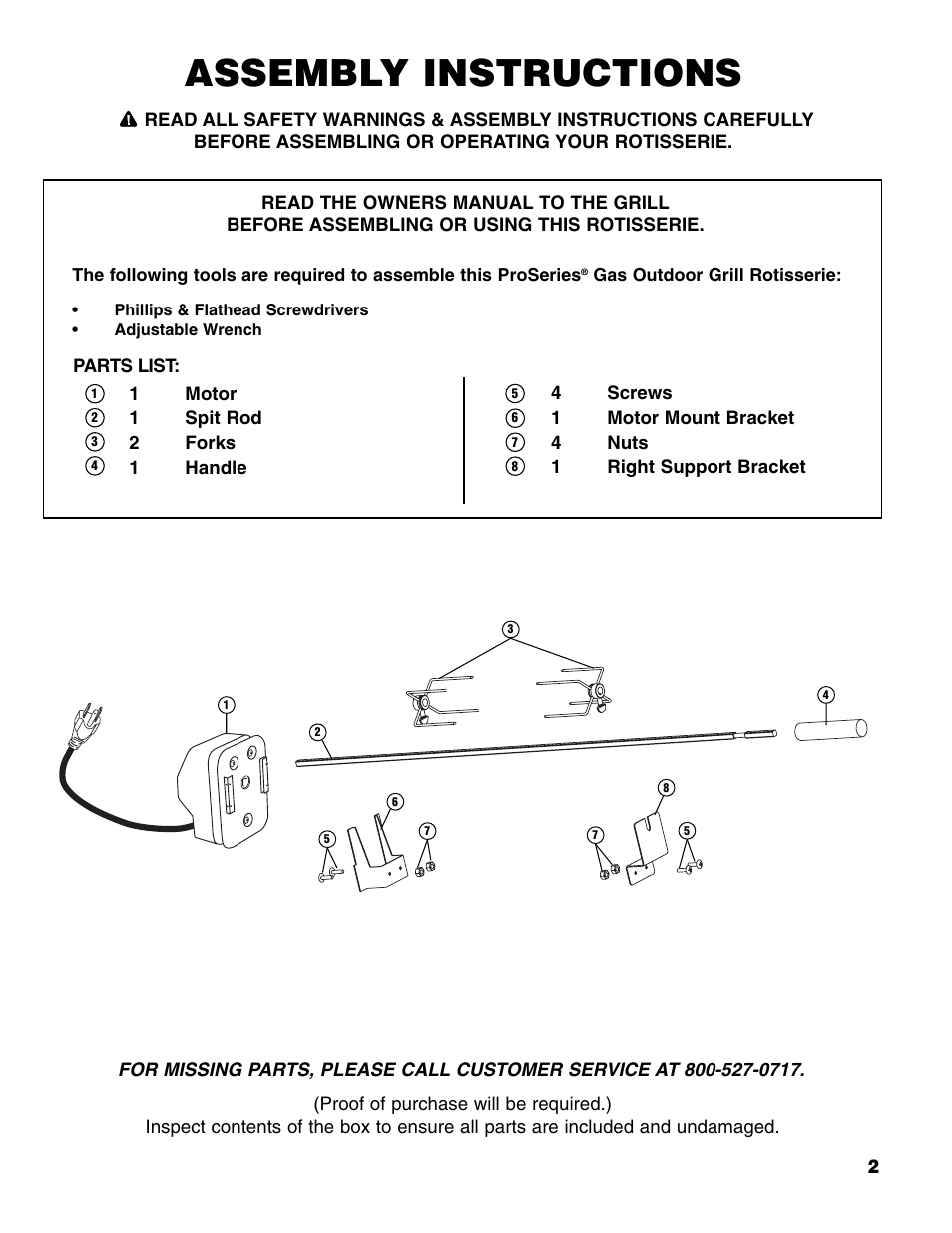 Assembly instructions | Brinkmann ProSeries User Manual | Page 3 / 12