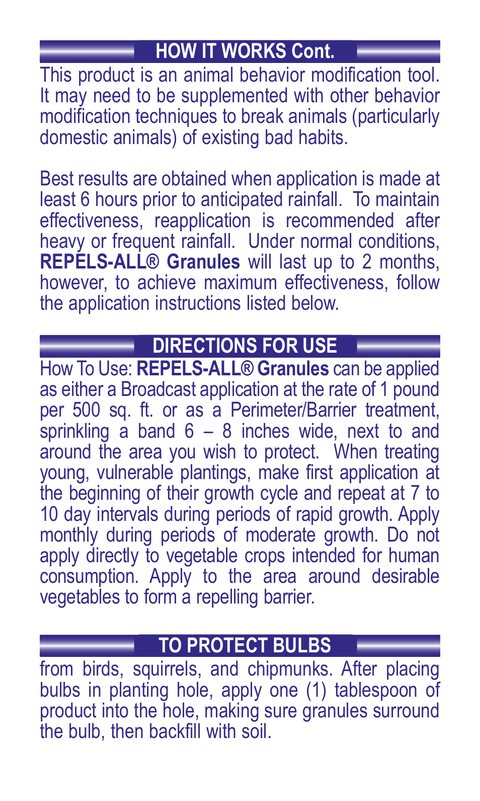 Bonide Repels-All Granules User Manual | Page 3 / 8