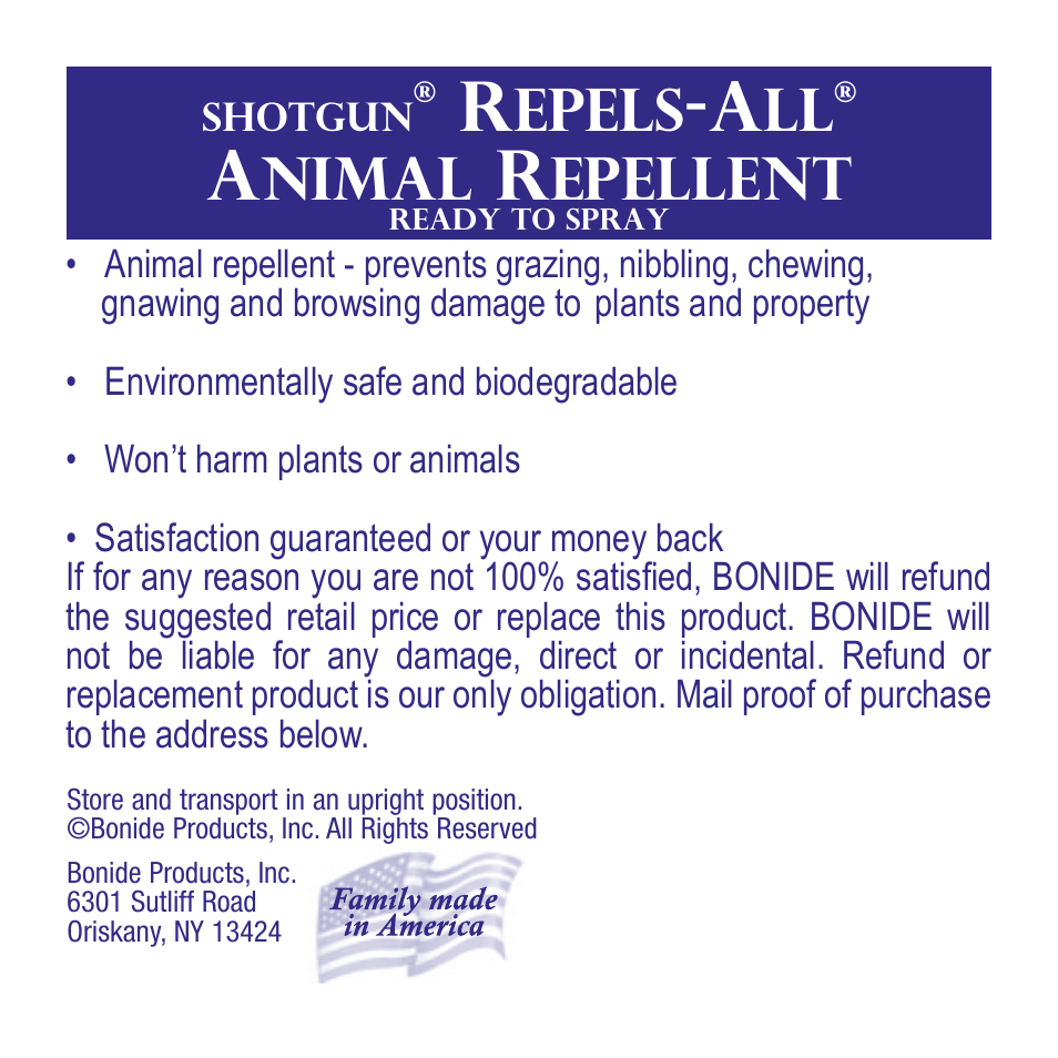 Bonide Repels-All RTS User Manual | 4 pages