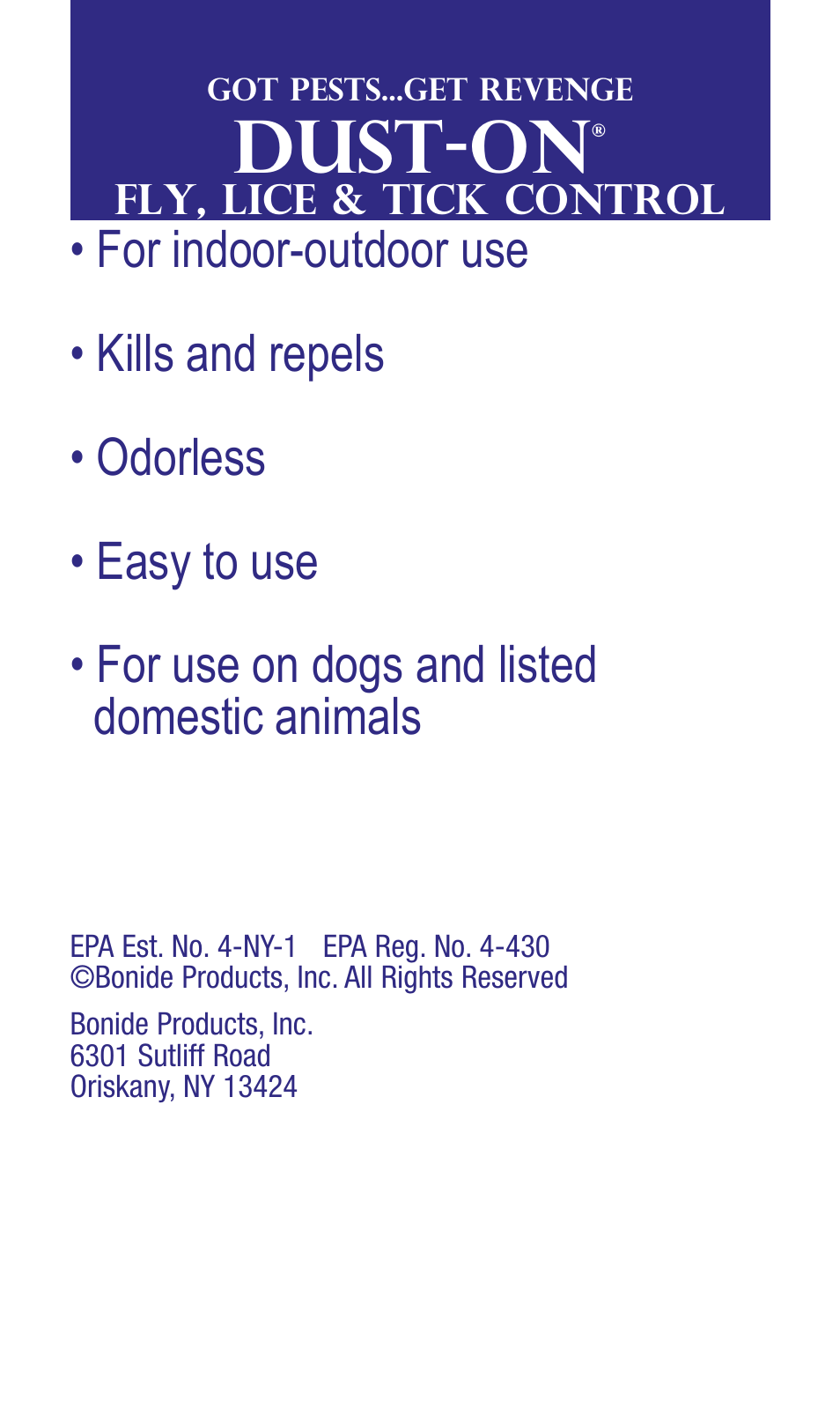 Bonide Revenge DUSTON Livestock & Dog User Manual | 12 pages