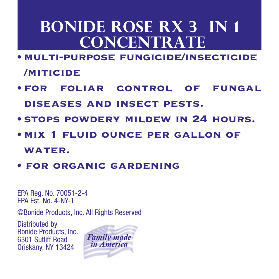 Bonide Rose RX 3 in 1 Conc.  User Manual | 8 pages