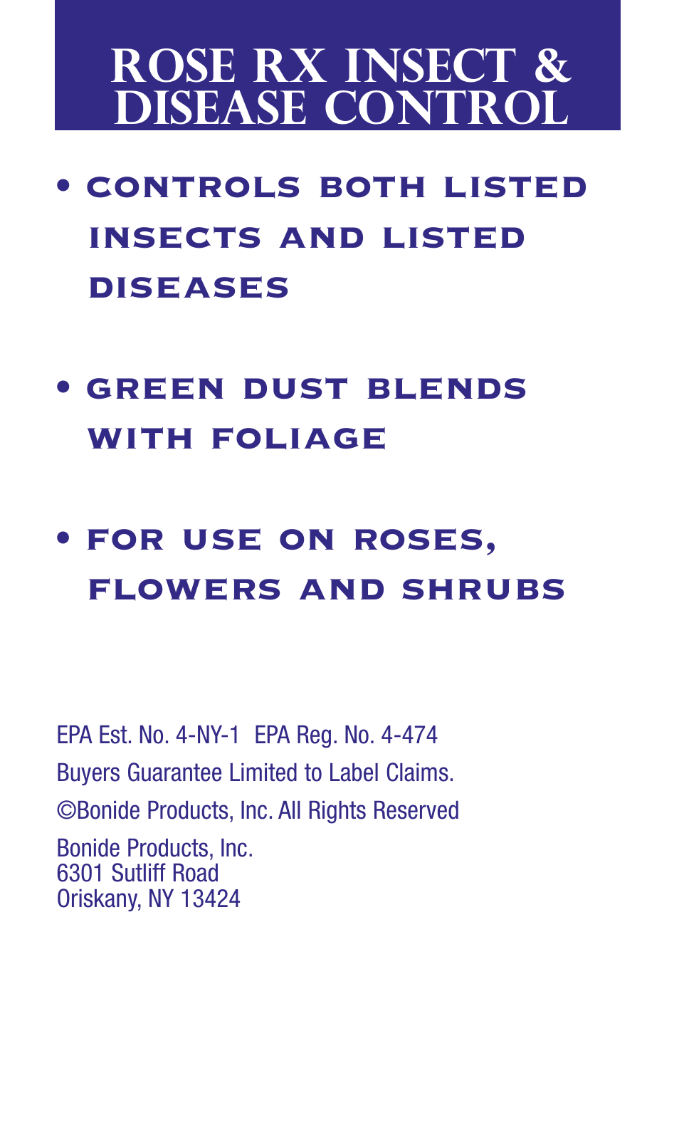 Bonide Rose Rx Rose & Flower Dust  User Manual | 8 pages