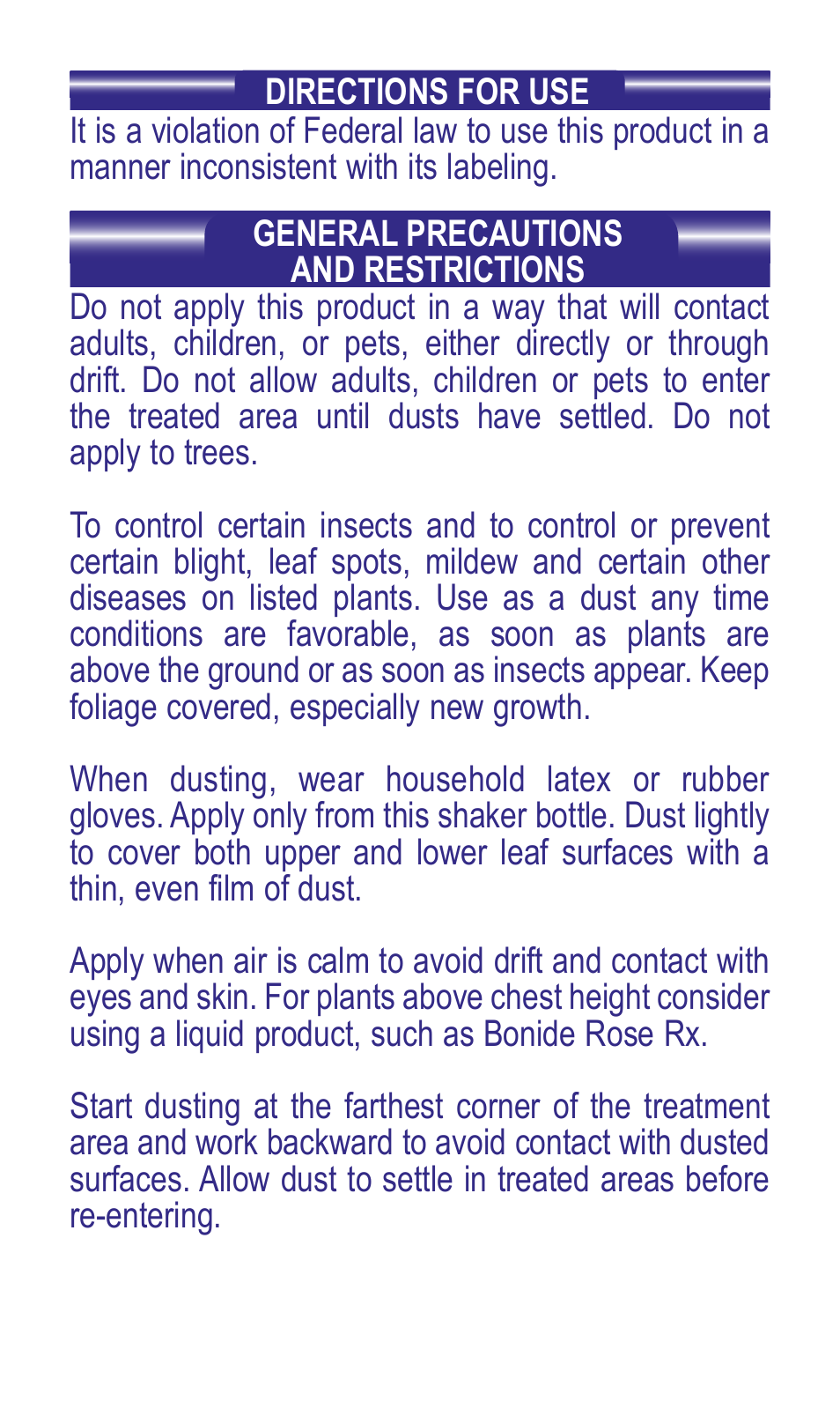 Bonide Rose Rx Rose & Flower Dust  User Manual | Page 2 / 8