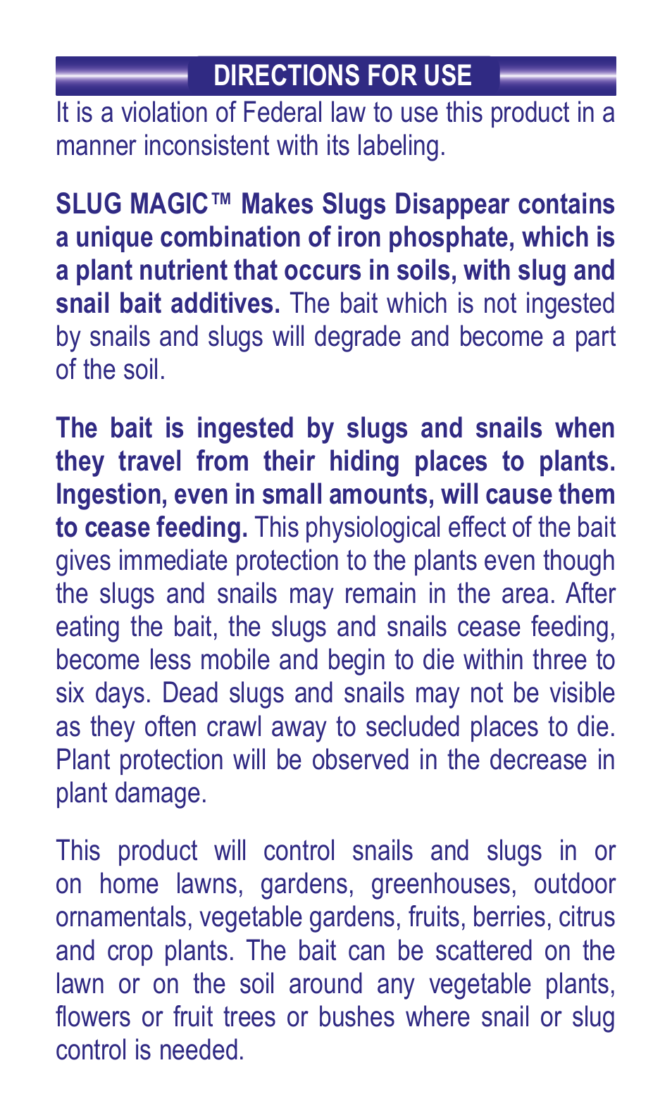 Bonide Slug Magic Pellets  User Manual | Page 2 / 8