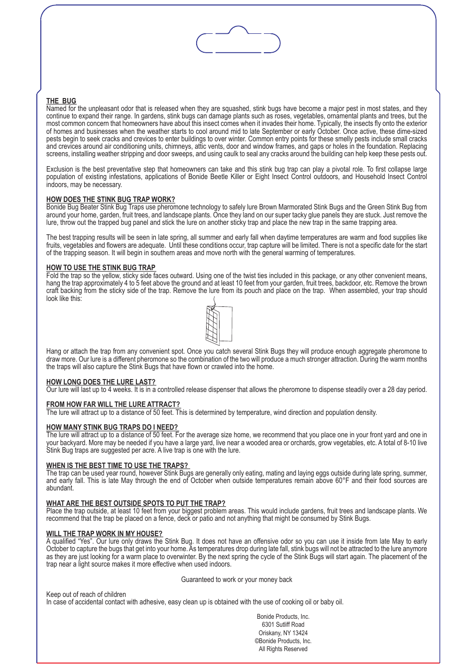 Bonide Stink Bug Trap User Manual | 1 page