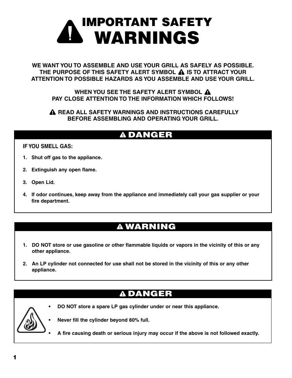Warnings, Important safety, Danger | Warning danger | Brinkmann 7541 Series User Manual | Page 2 / 66