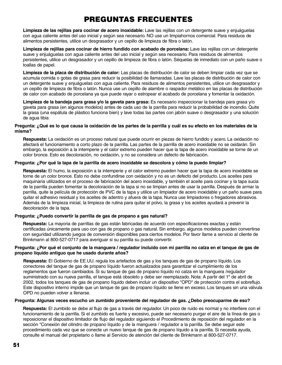 Preguntas frecuentes | Brinkmann 7541 Series User Manual | Page 52 / 66