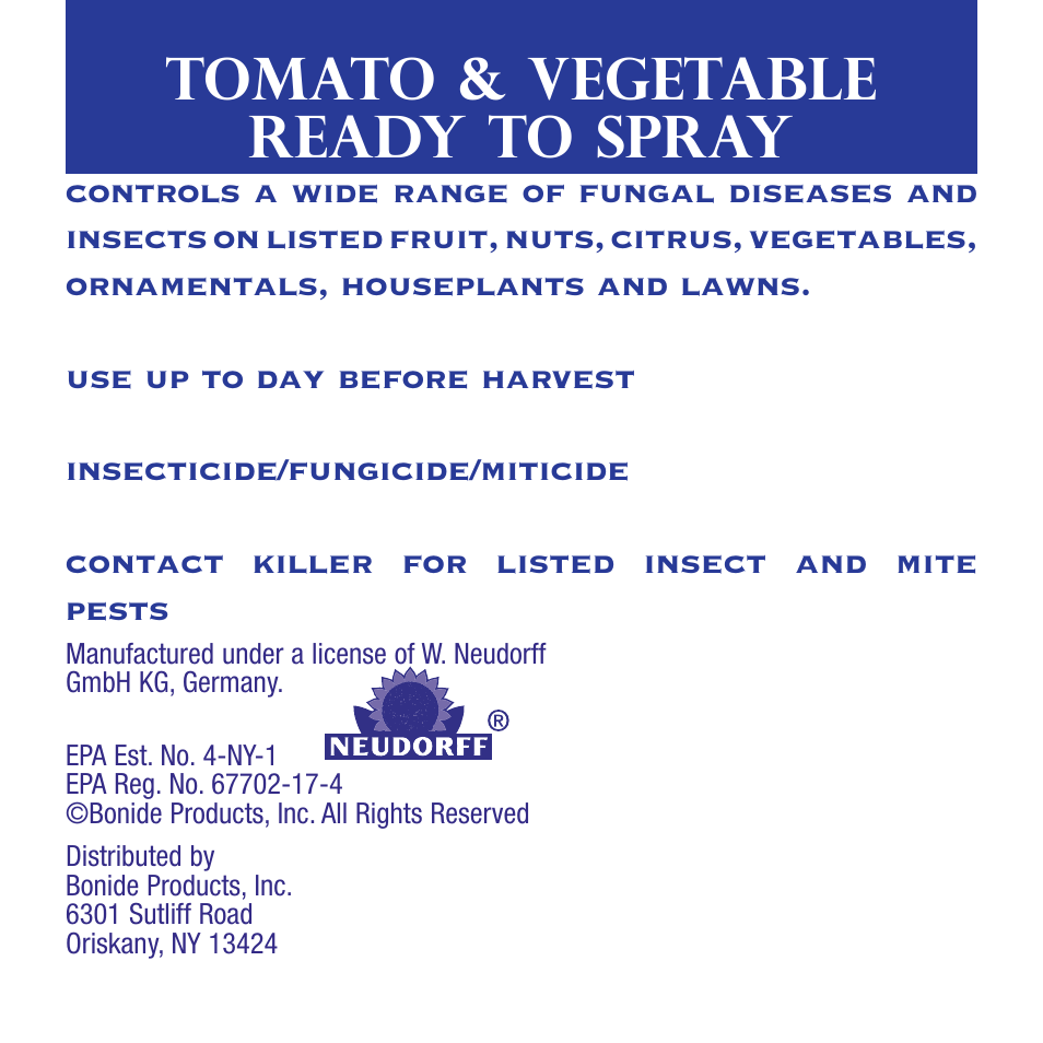 Bonide Tomato & Vegetable 3 in 1 RTS User Manual | 4 pages