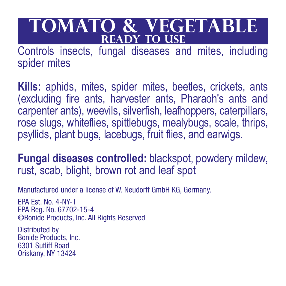 Bonide Tomato & Vegetable 3 in 1 RTU User Manual | 8 pages