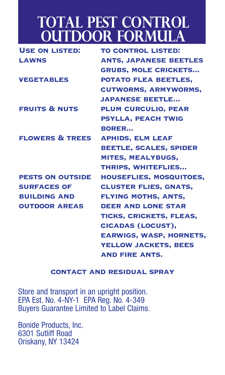 Bonide TOTAL Pest Control-Outdoor Conc.  User Manual | 12 pages