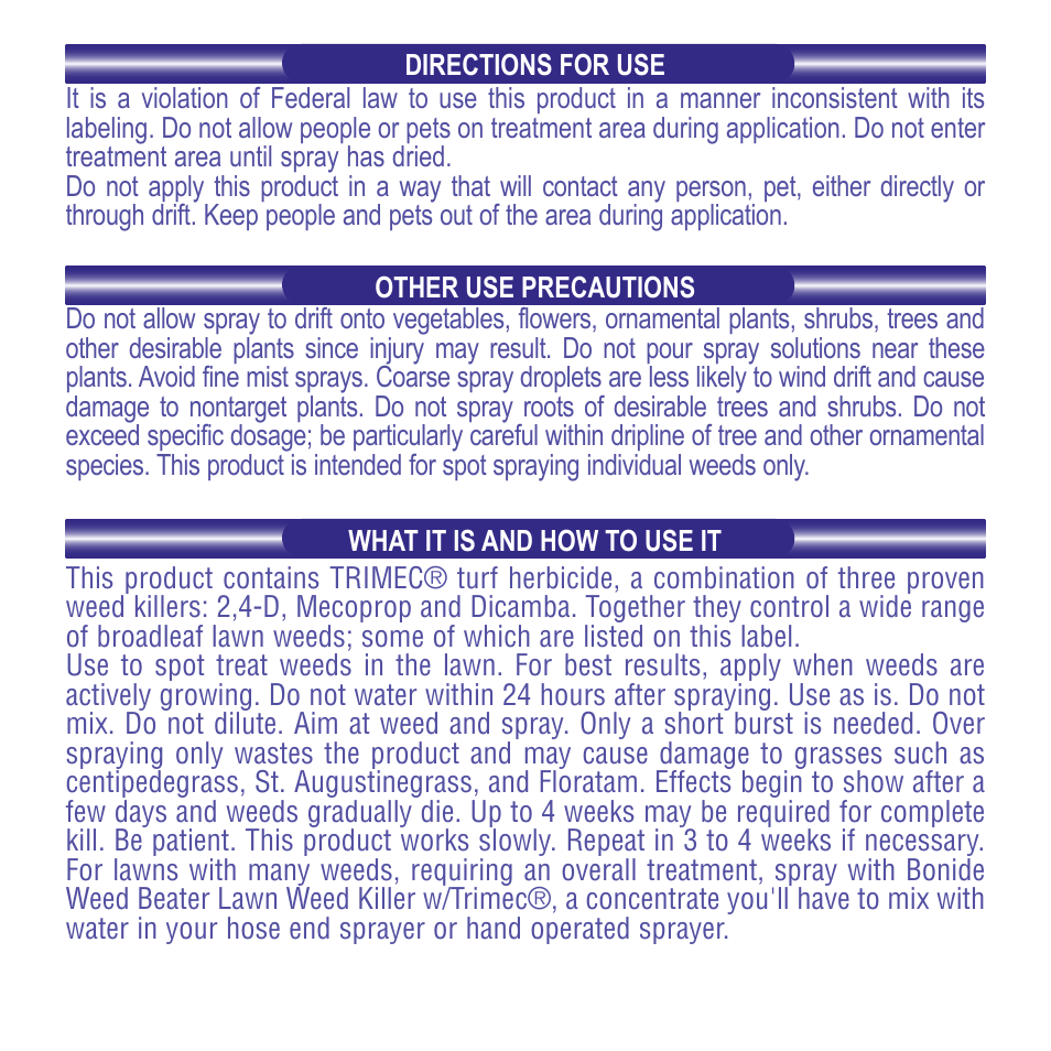 Bonide Weed Beater Lawn Weed Killer RTU User Manual | Page 2 / 4