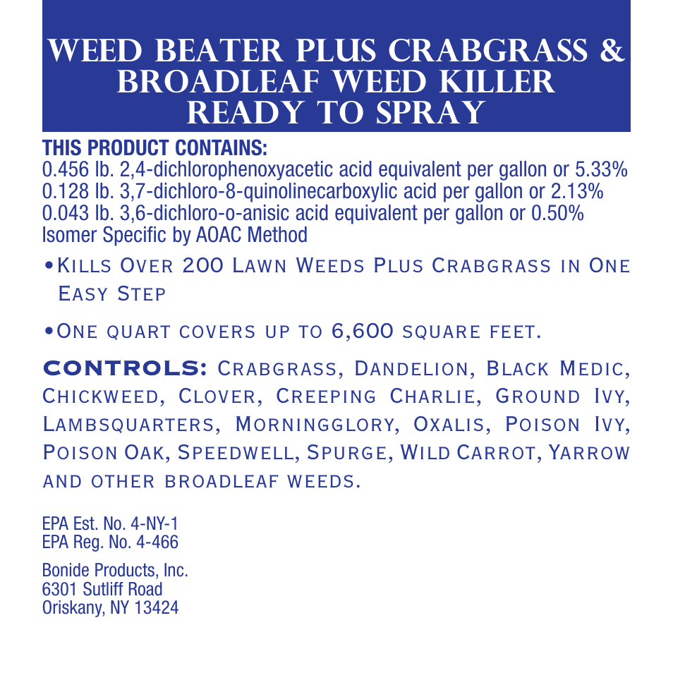 Bonide Weed Beater Plus RTS User Manual | 8 pages