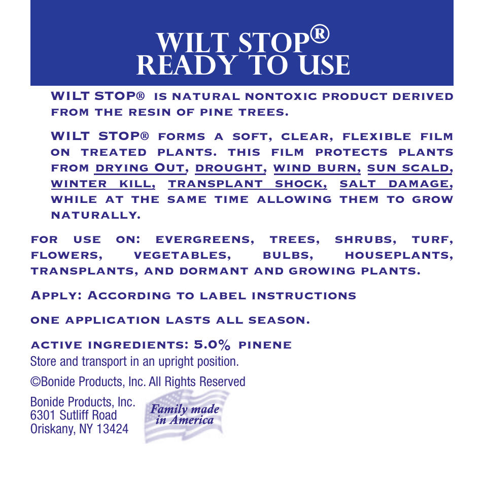 Bonide Wilt Stop Plant Protector RTU User Manual | 4 pages