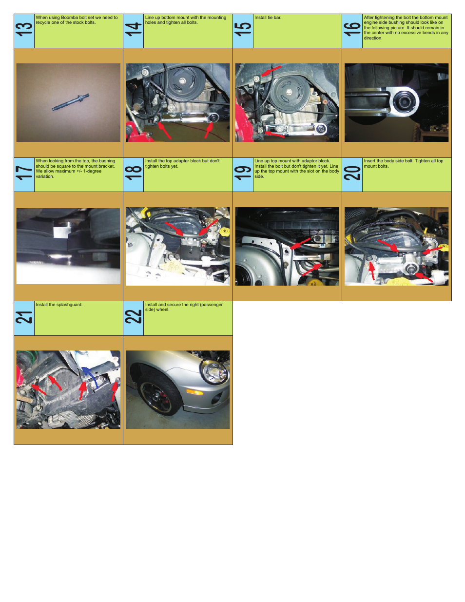 Boomba Racing SRT-4 Dodge Engine Mounts Bolts Set User Manual | Page 2 / 2