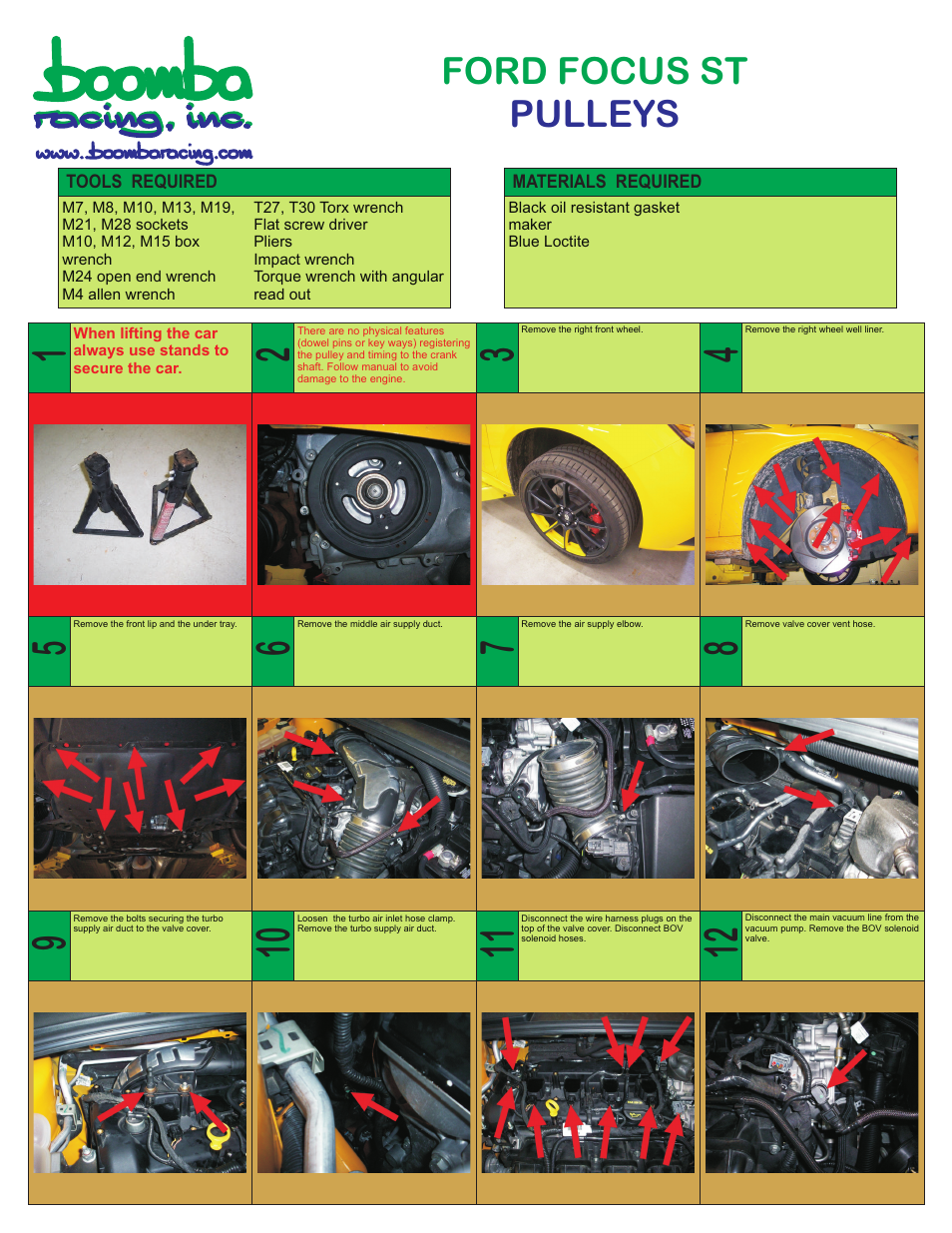 Boomba Racing ST/2.0 Focus Fusion Pulley Alignment Tool Kit User Manual | 4 pages