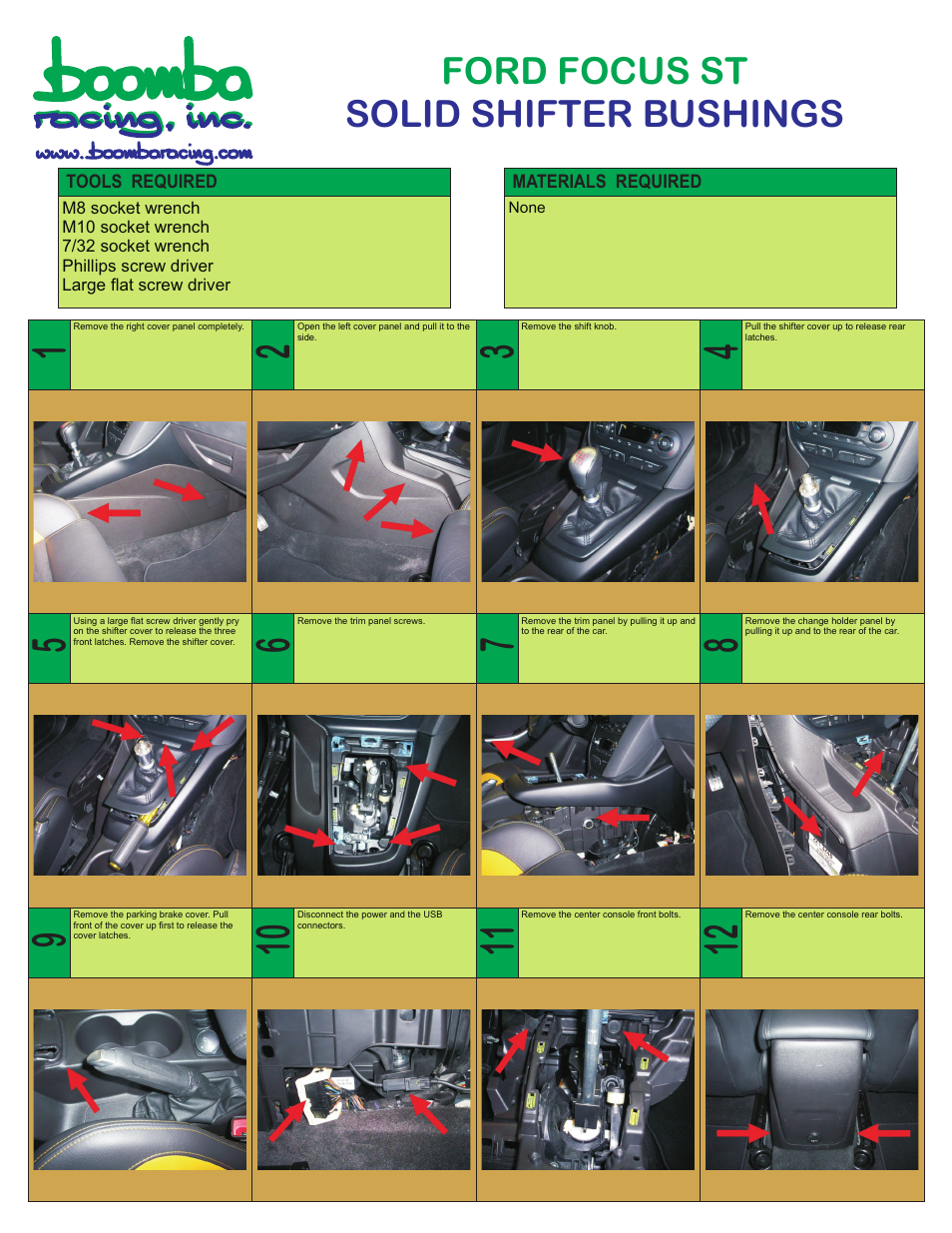 Boomba Racing ST Focus Aluminum Shifter Base Bushings User Manual | 2 pages