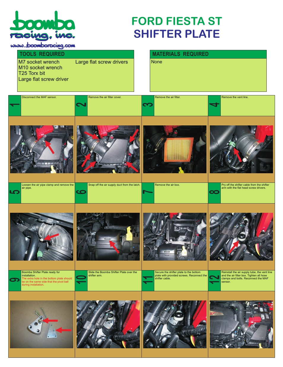 Boomba Racing Ford Fiesta ST Transmission Adapter User Manual | 1 page