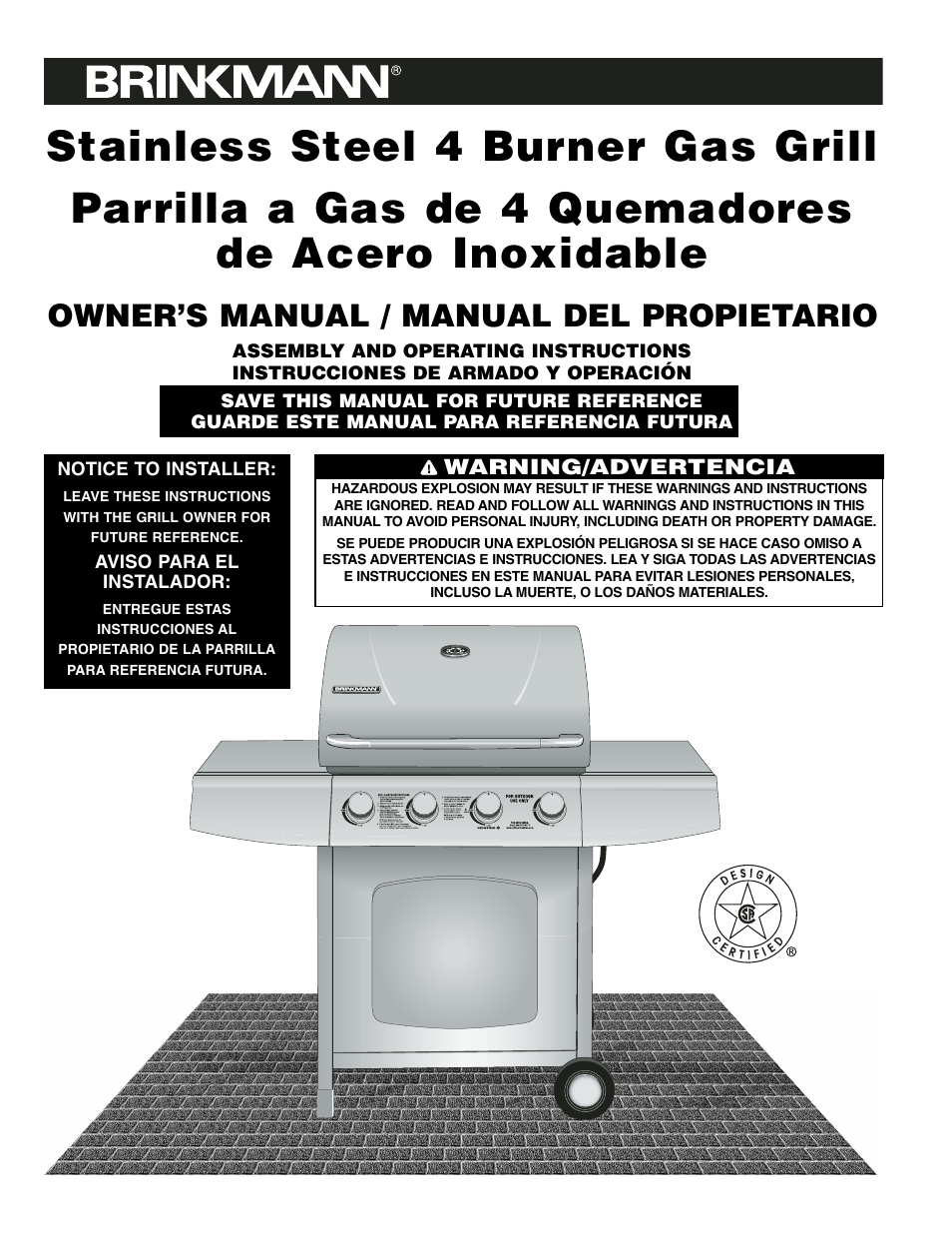 Brinkmann Stainless Steel 4 Burner Gas Grill User Manual | 64 pages