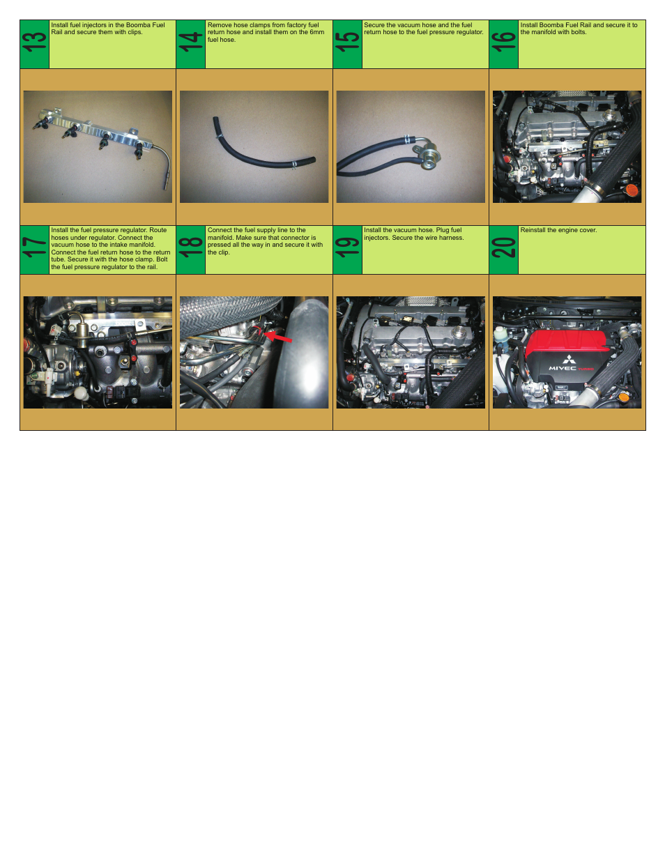 Boomba Racing Evo X Mitsubishi Ralliart Fuel Rail User Manual | Page 2 / 2