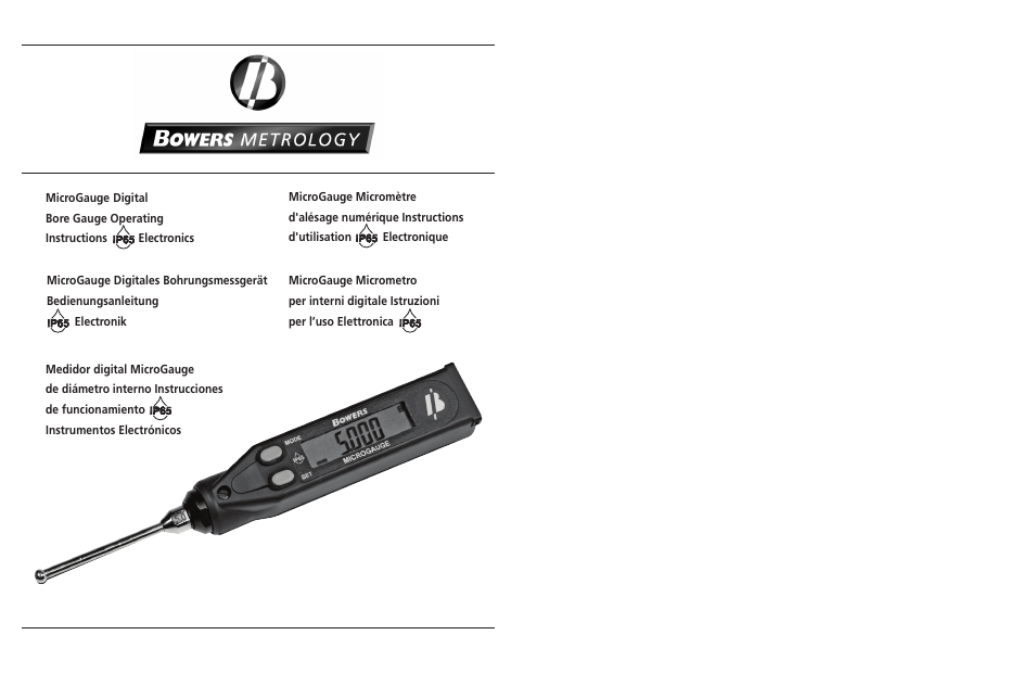 Bowers Group MicroGauge 2 Point Bore Gauge User Manual | 13 pages