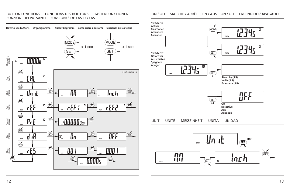 1 sec < 1 sec | Bowers Group MicroGauge 2 Point Bore Gauge User Manual | Page 7 / 13