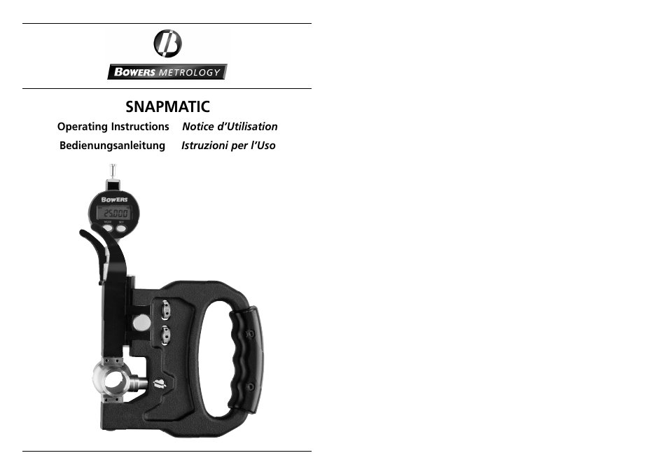 Bowers Group Snapmatic User Manual | 5 pages