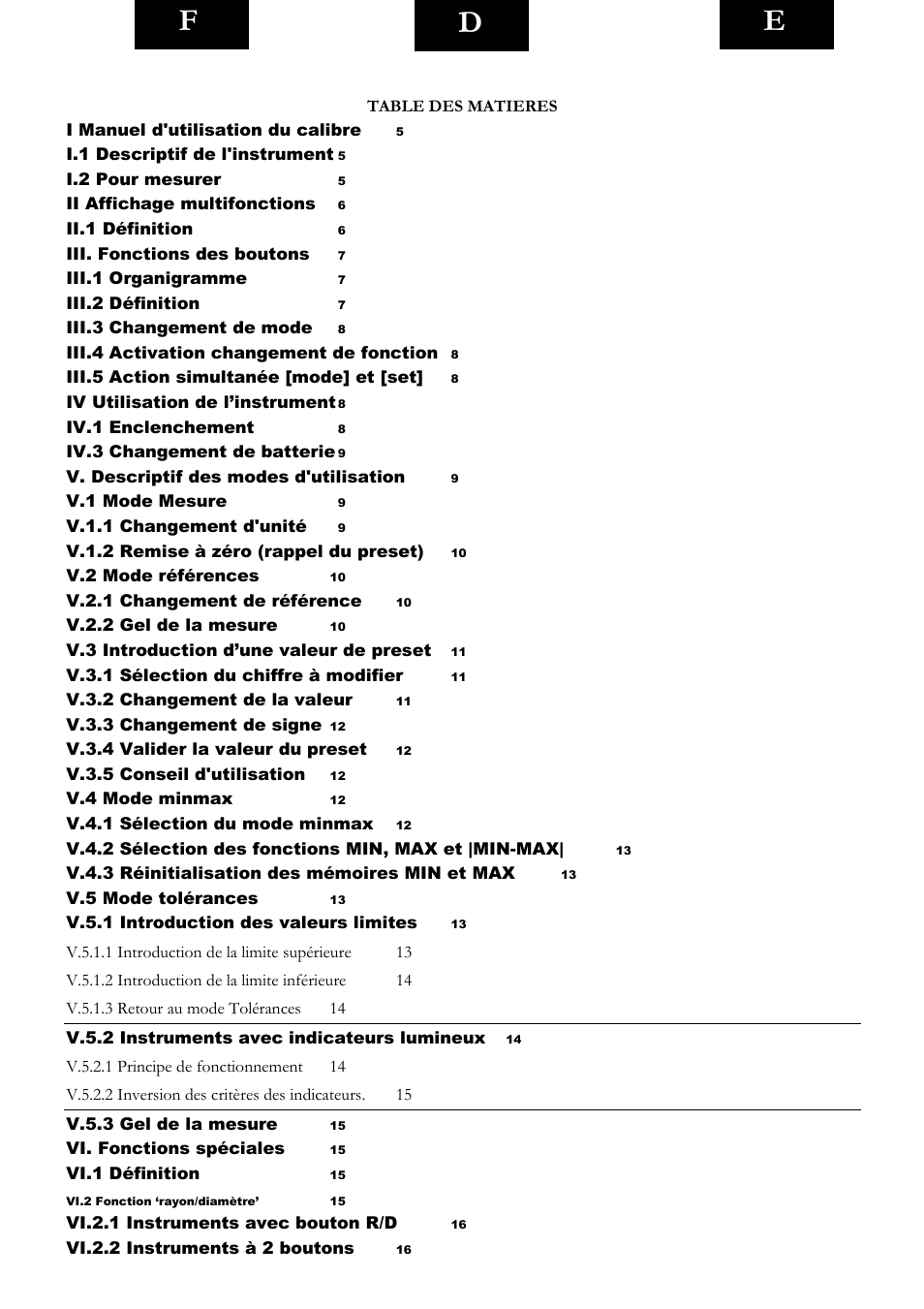 De f | Bowers Group UniCal Universal Digital Caliper User Manual | Page 3 / 72