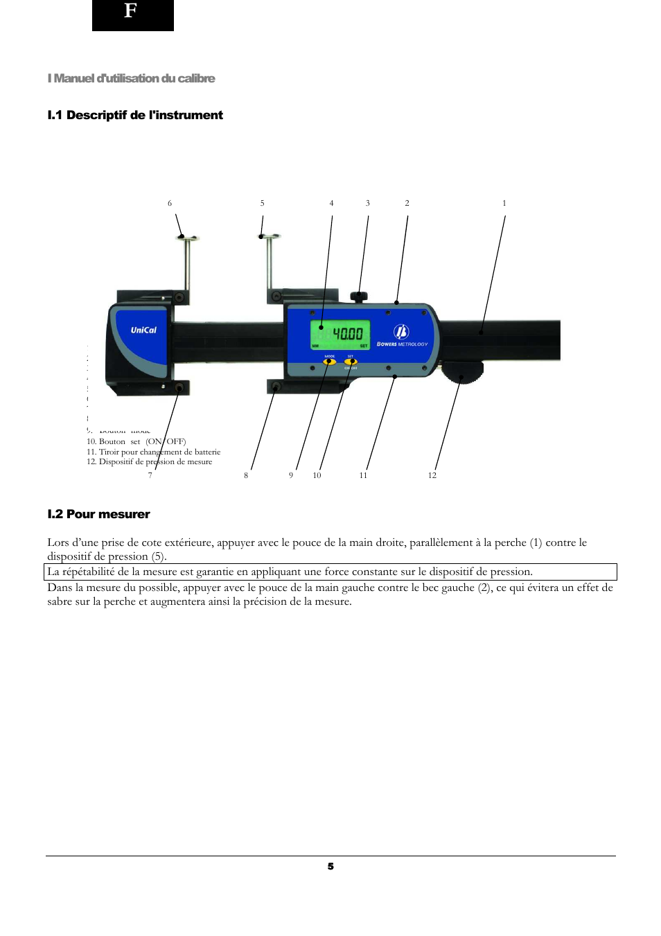 Bowers Group UniCal Universal Digital Caliper User Manual | Page 5 / 72