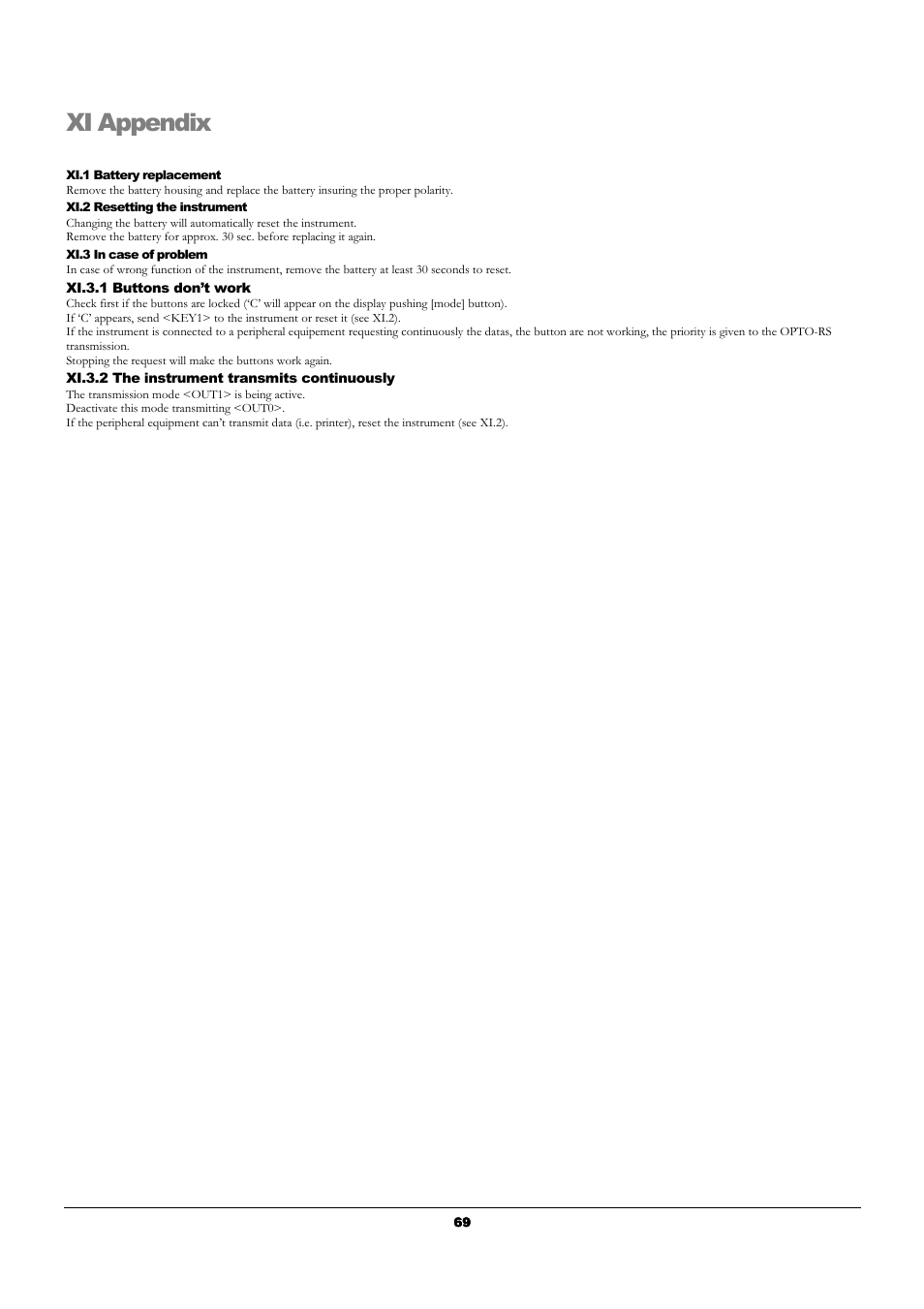 Xi appendix | Bowers Group UniCal Universal Digital Caliper User Manual | Page 69 / 72