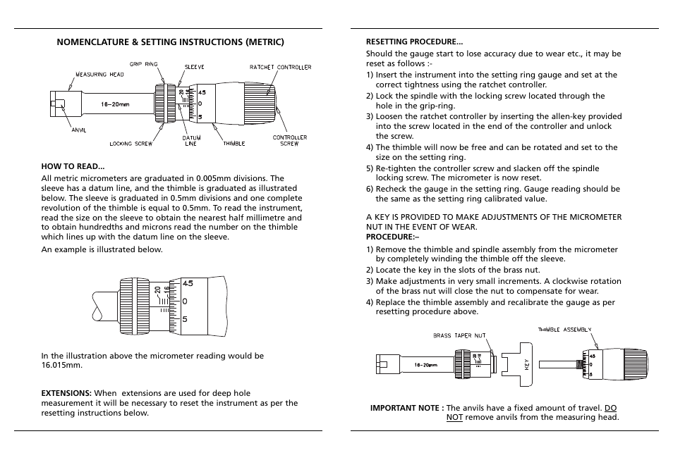 Bowers Group XTA Analogue Bore Gauge User Manual | Page 2 / 9