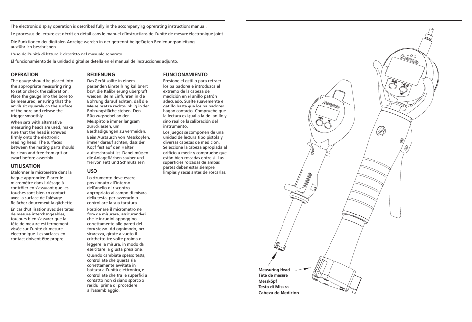Bowers Group XTL Lever Bore Gauge User Manual | Page 2 / 2